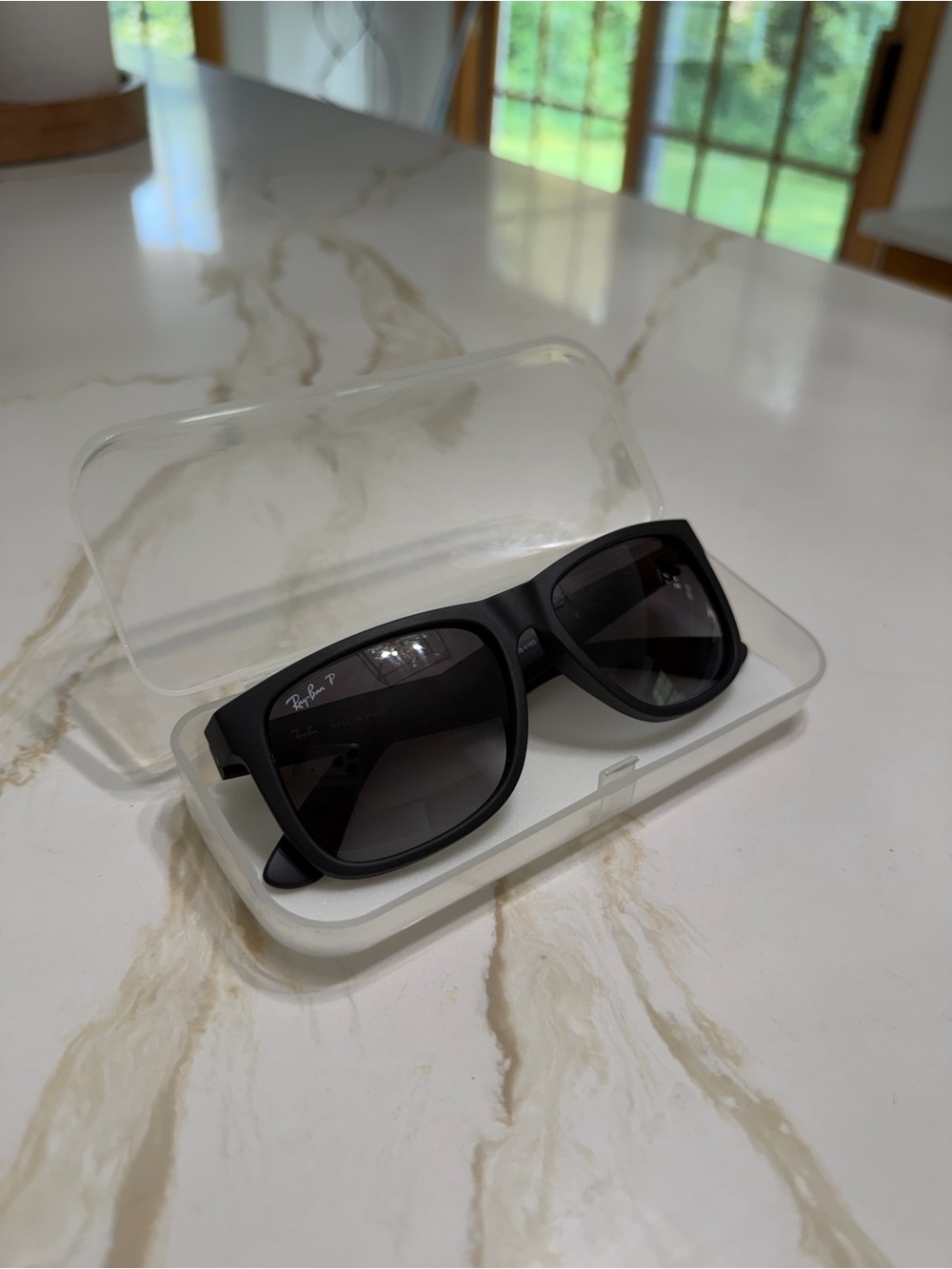Ray-Ban Men’s Black Sunglasses with Dark Gradient Lenses